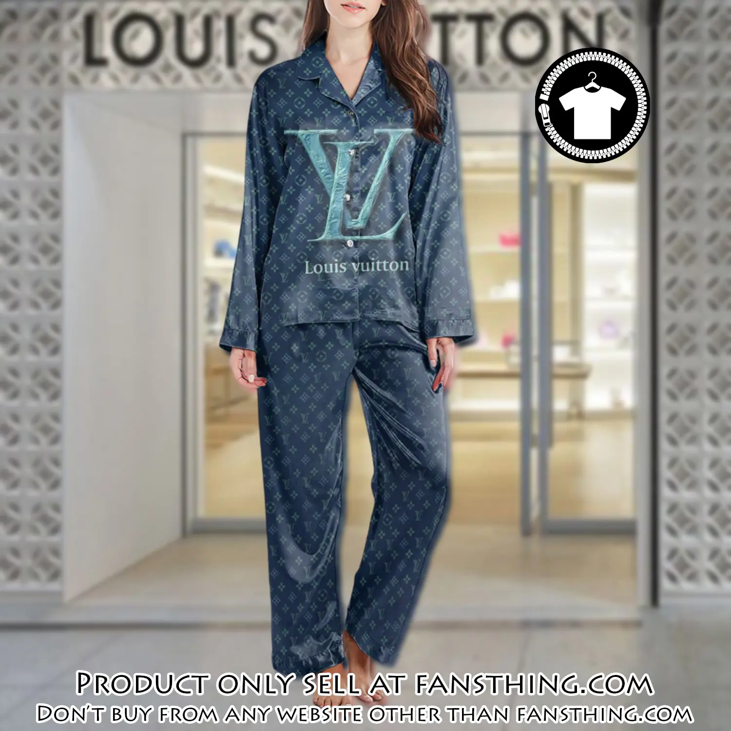 Lv monogram long satin pajama set pjs1023 fst0725068